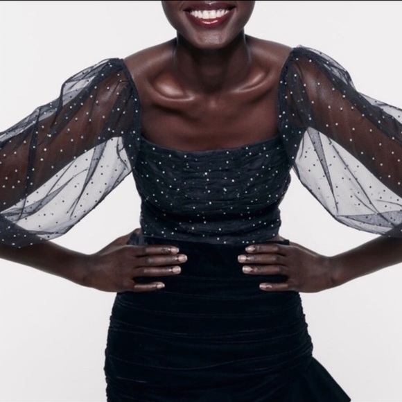 Zara new with tags black sparkly shirt - Picture 2 of 10